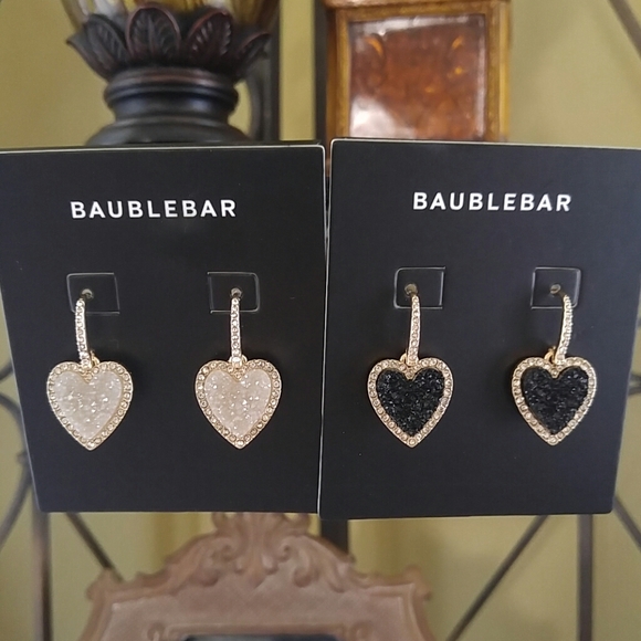 BaubleBar Jewelry - BaubleBar Heart Druzy Stone earrings